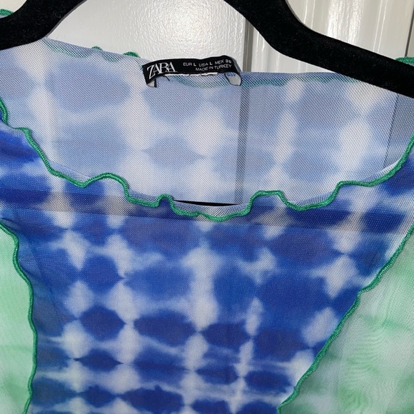 ZARA tie dye long sleeve top. Size large. - Picture 5 of 7
